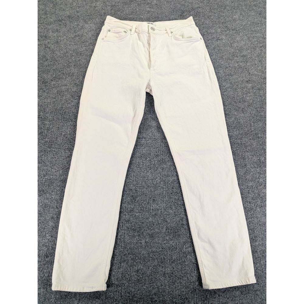Agolde Nico High Rise Slim Fit Jeans White Size 29 A093B-1085 Button Fly